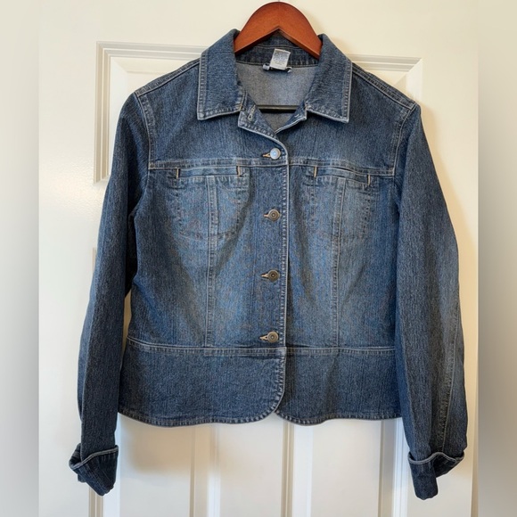 Ann Taylor loft Stretch Denim Jacket Size 10 - Picture 1 of 6